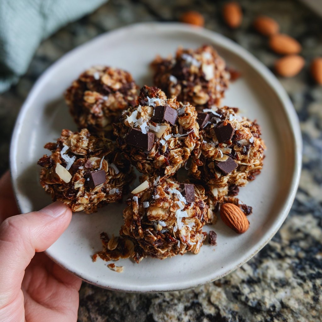 Chocolate Almond Coconut Granola Bites