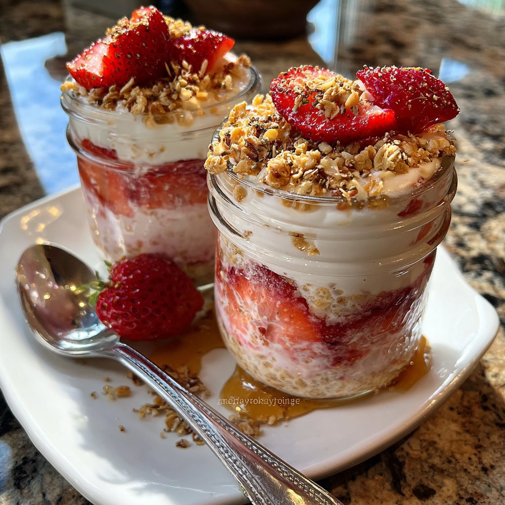Strawberry Cheesecake Overnight Oats Healthy