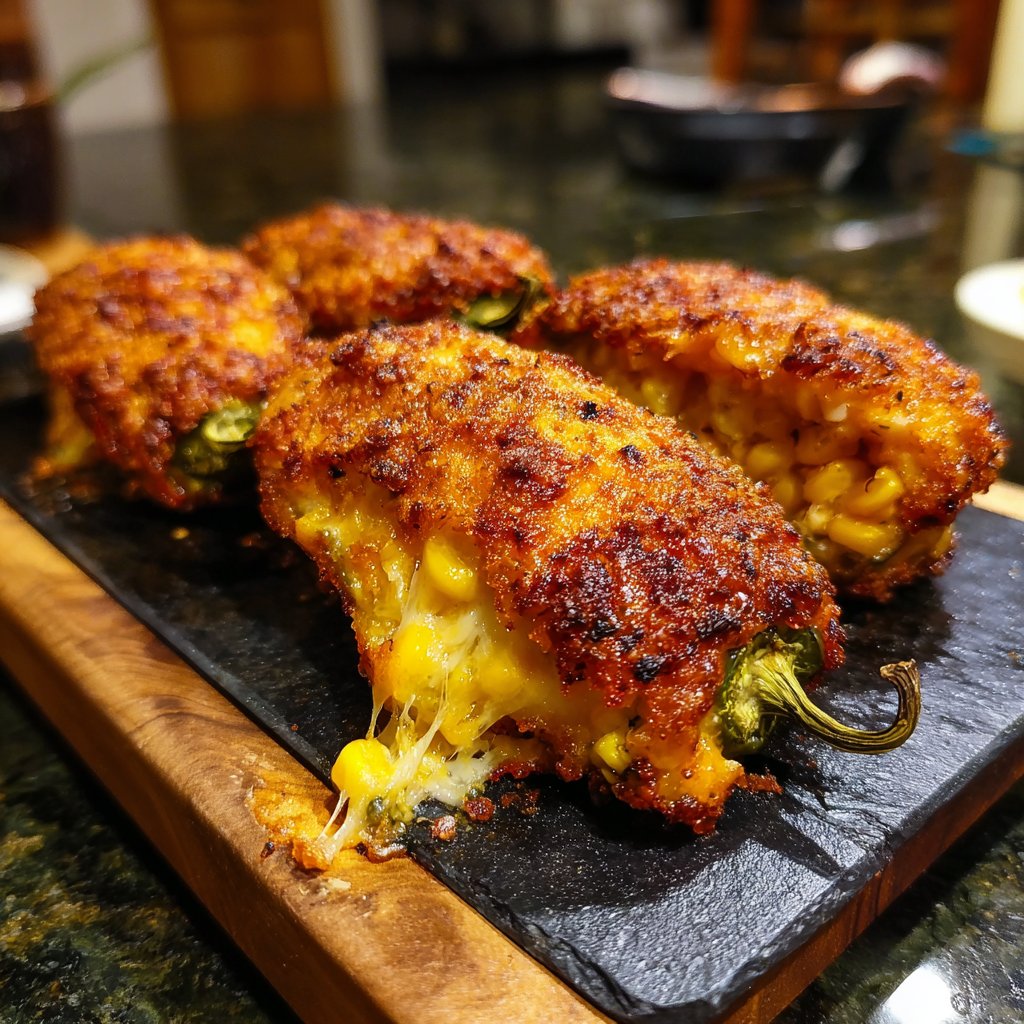 Jalapeno Poppers Stuffed with Corn
