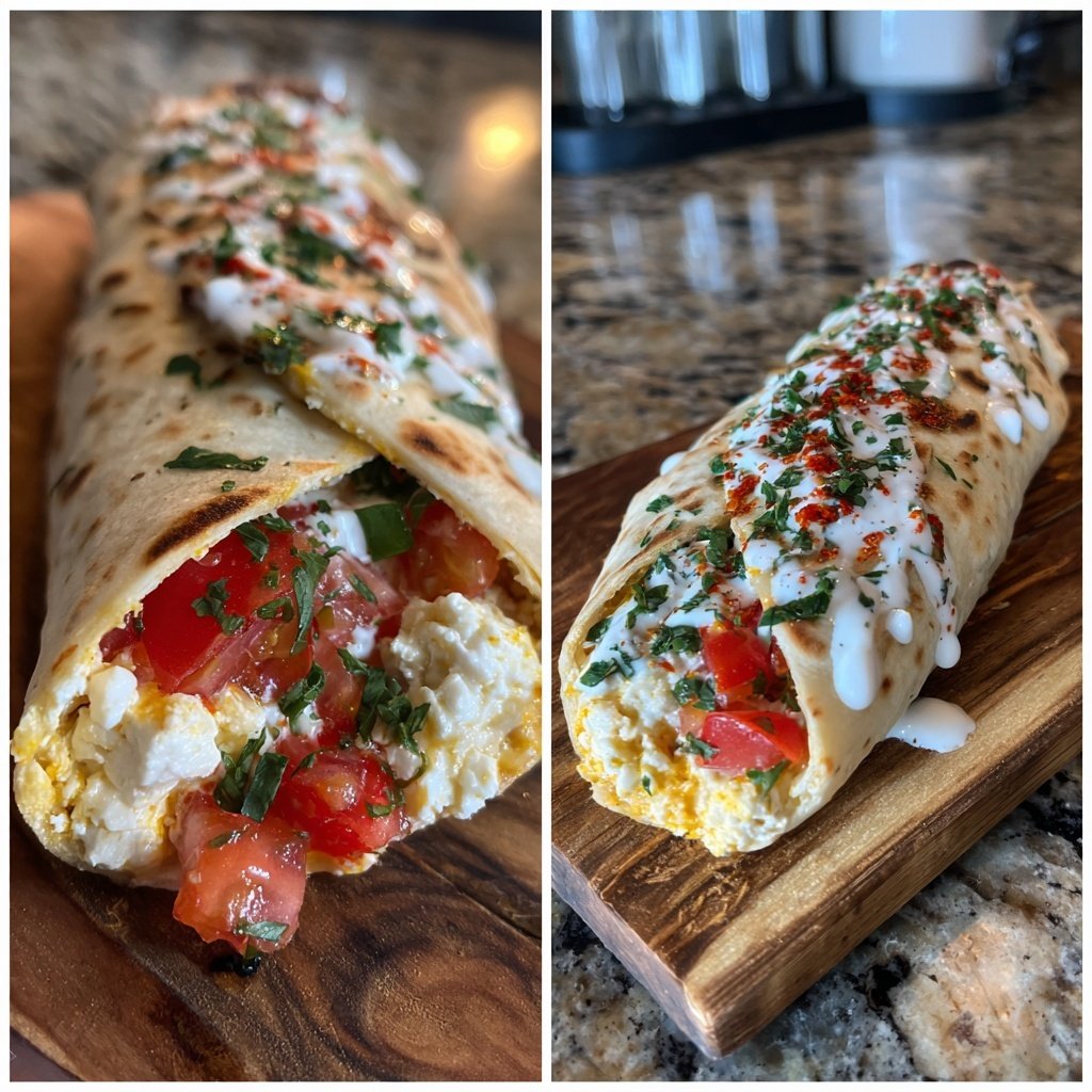 Cottage Cheese Flatbread Wraps