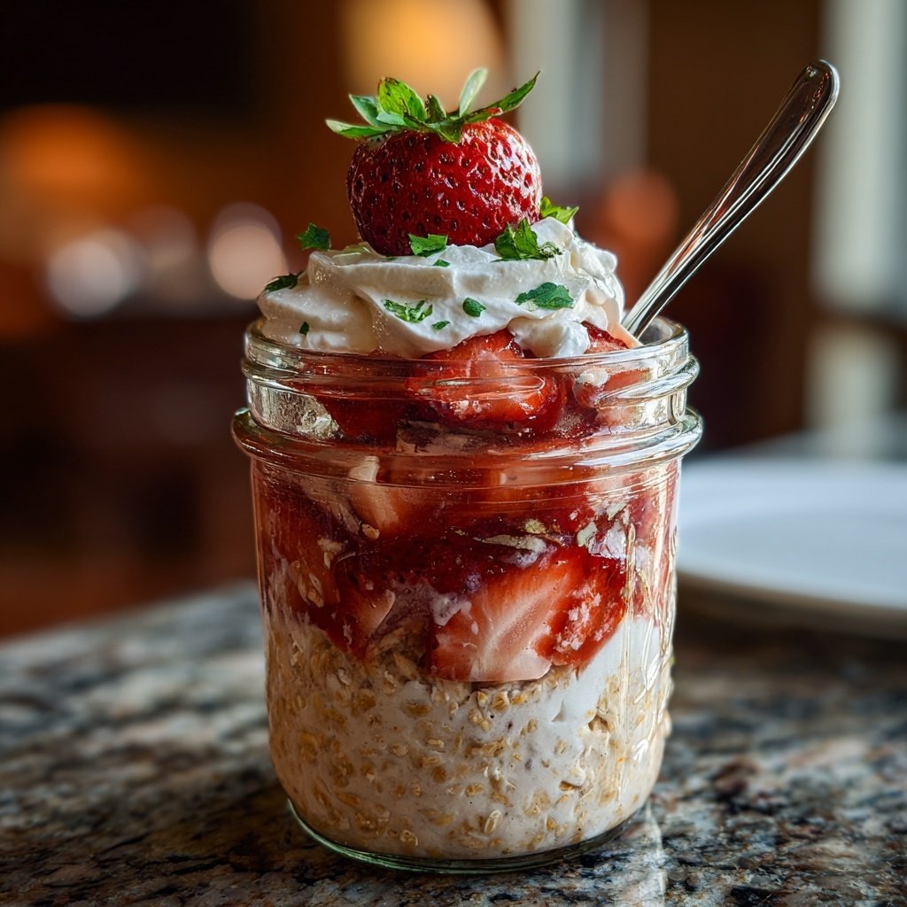 Overnight Oats With Strawberries And Cream