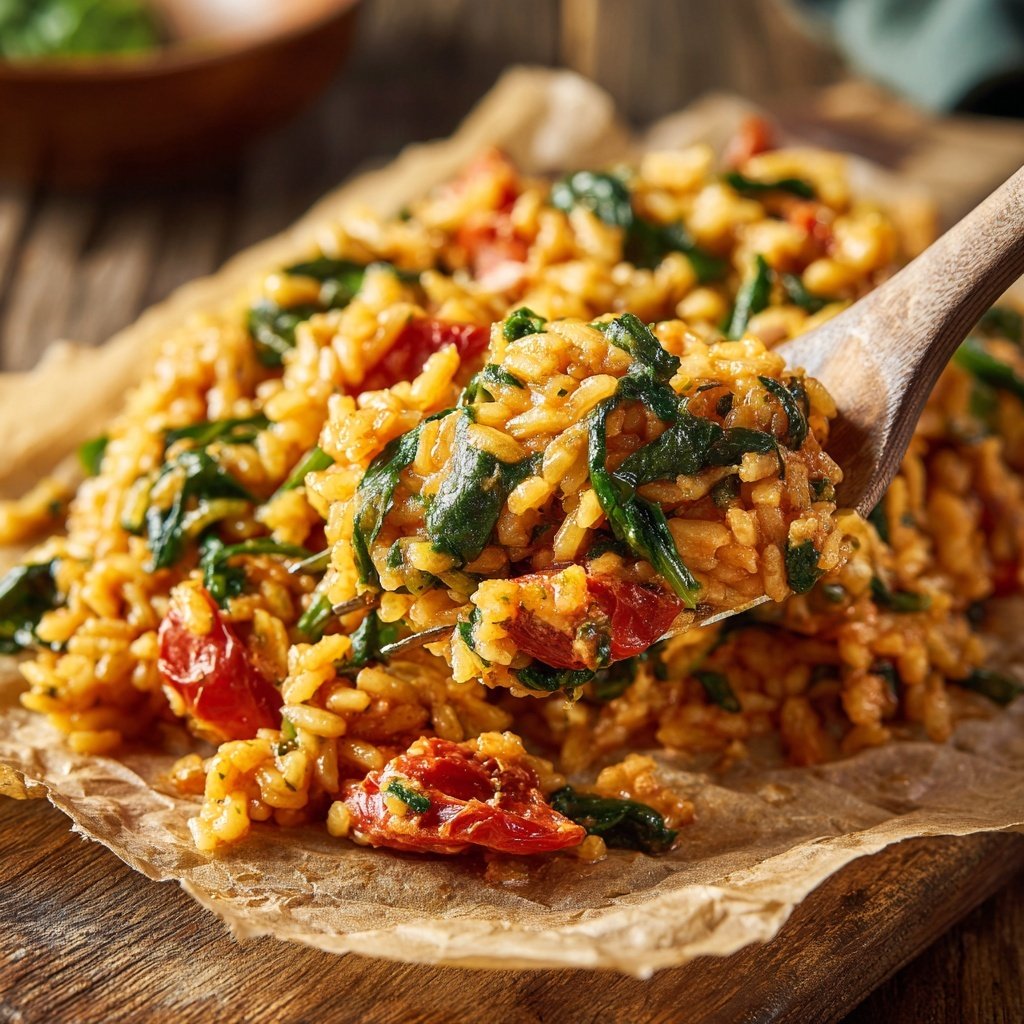 Creamy Spinach Tomato Rice