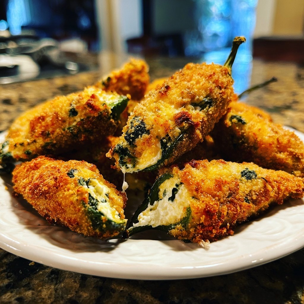 Jalapeno Poppers with Spinach Feta Filling