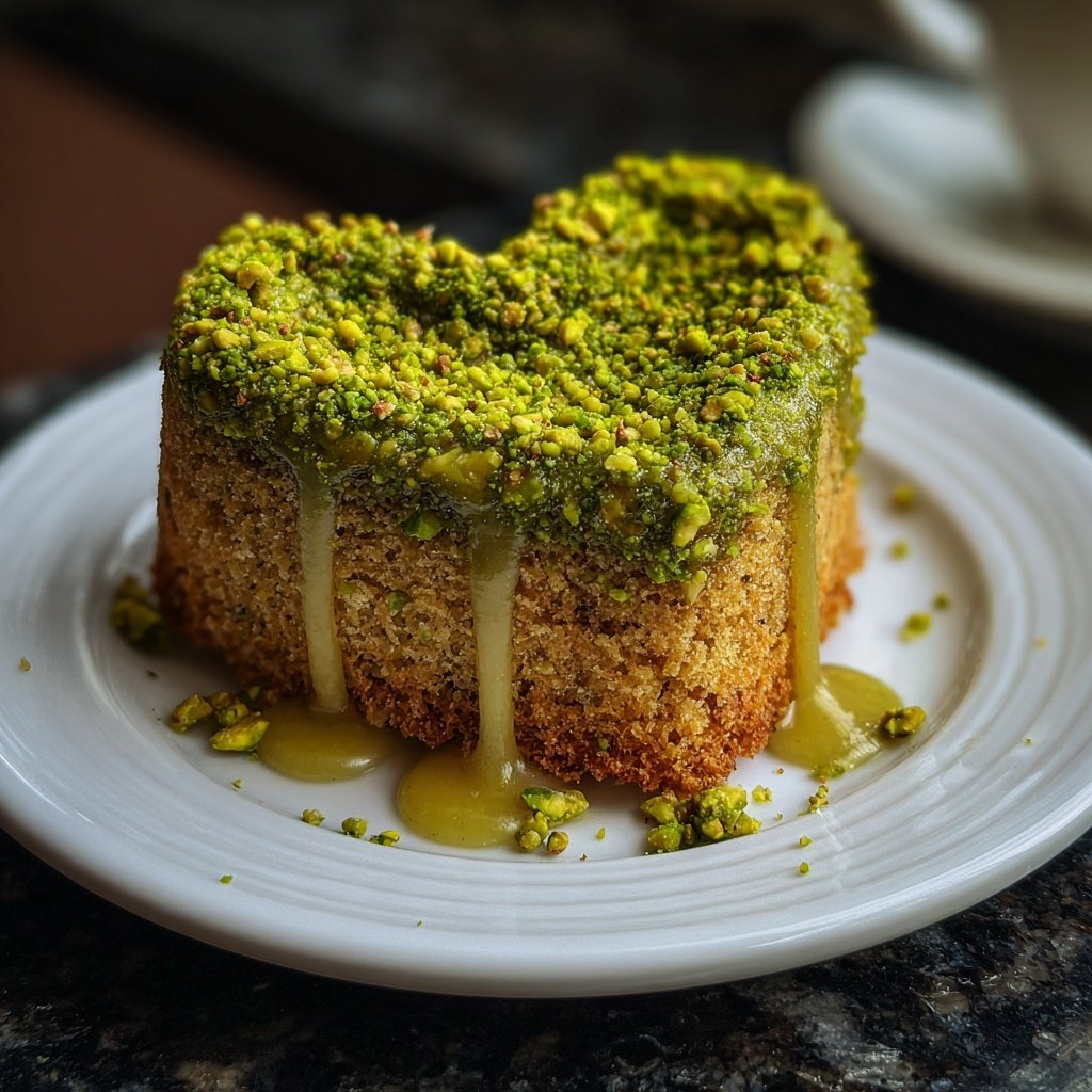 Mini Heart Cake with Pistachio