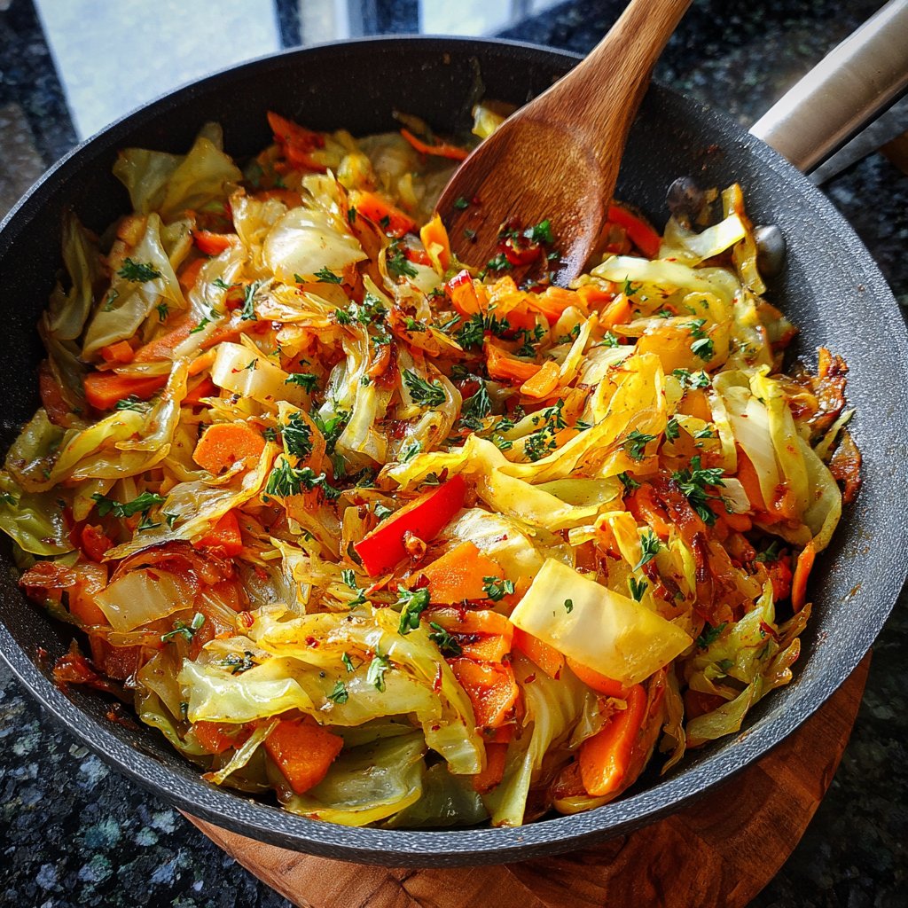 Jamaican Cabbage and Carrot Skillet