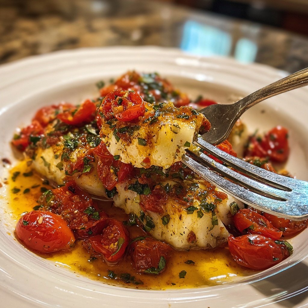 Mediterranean Baked Cod With Tomatoes