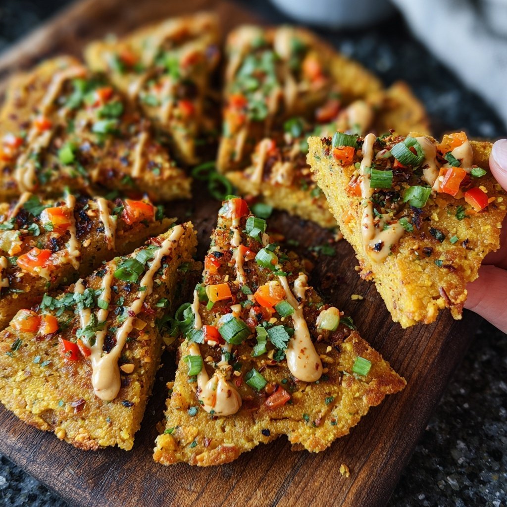 Crispy Chickpea Flatbread Bites